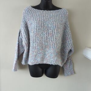 And The Why Los Angeles Cotton Candy Small/Medium Crop Sweater NWT Boutique